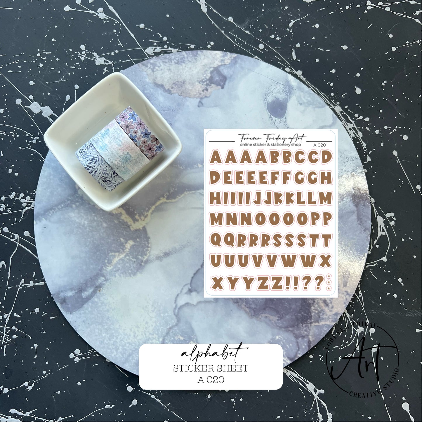 Alphabet Sticker Sheet A017 - A020