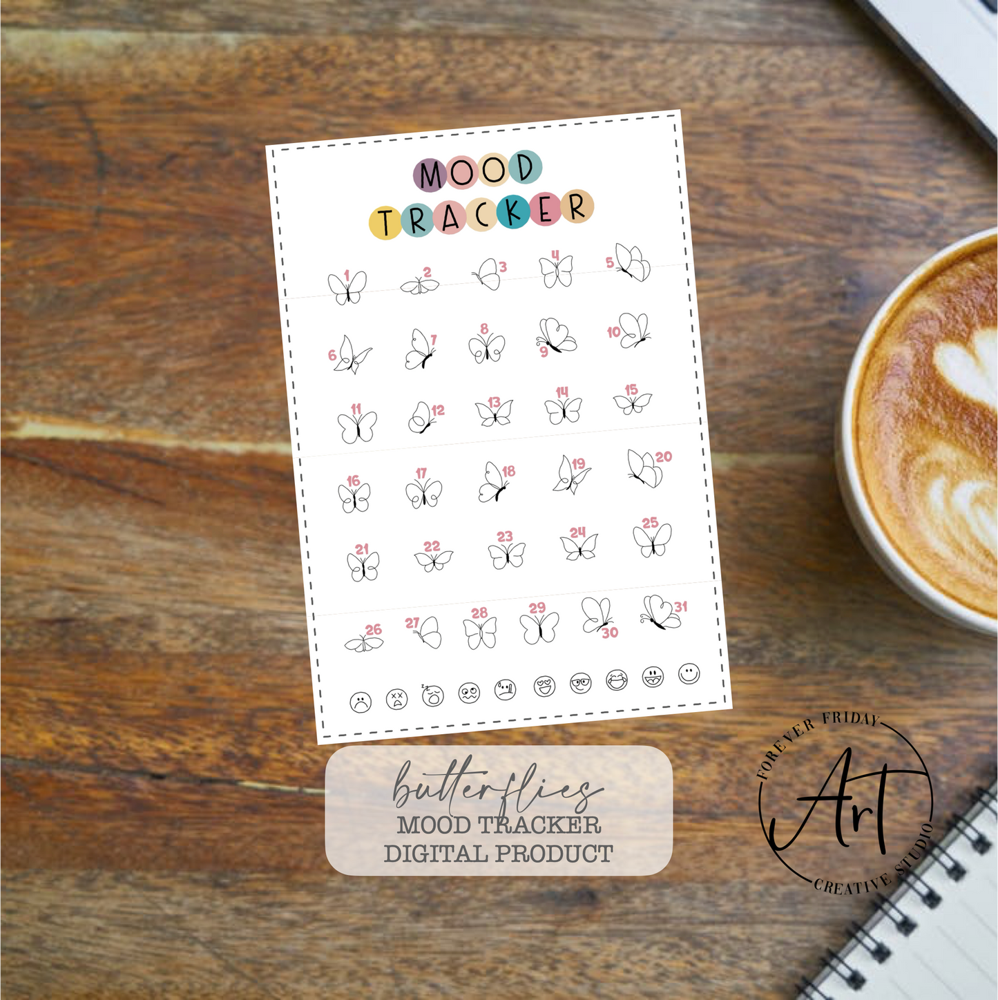 Butterflies Mood Tracker_ Digital Download
