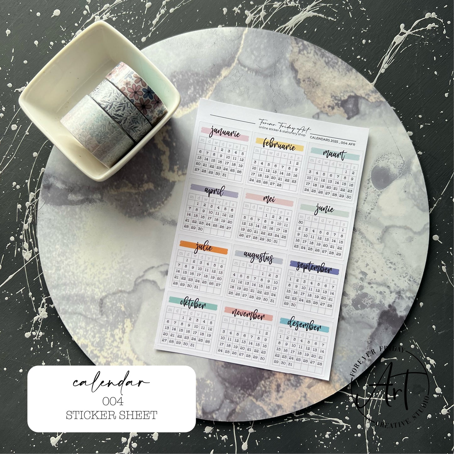 Calendar Sticker Sheet C003 - C004