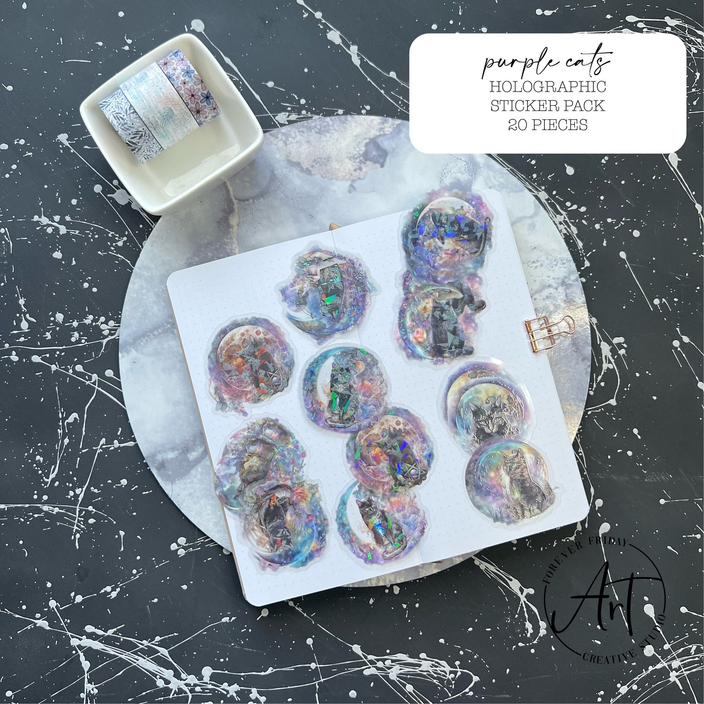 Holographic Cats - Clear Sticker Pack