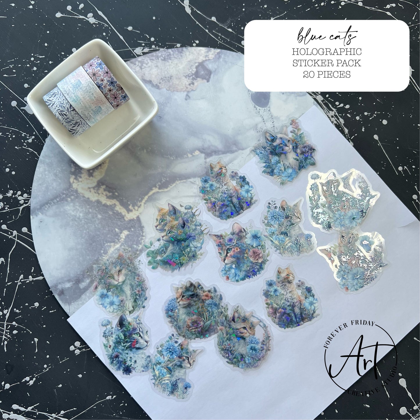 Holographic Cats - Clear Sticker Pack