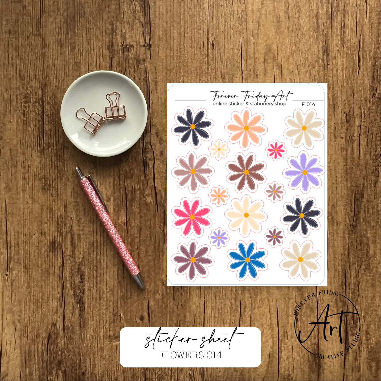 Flowers Sticker Sheet F013-F016