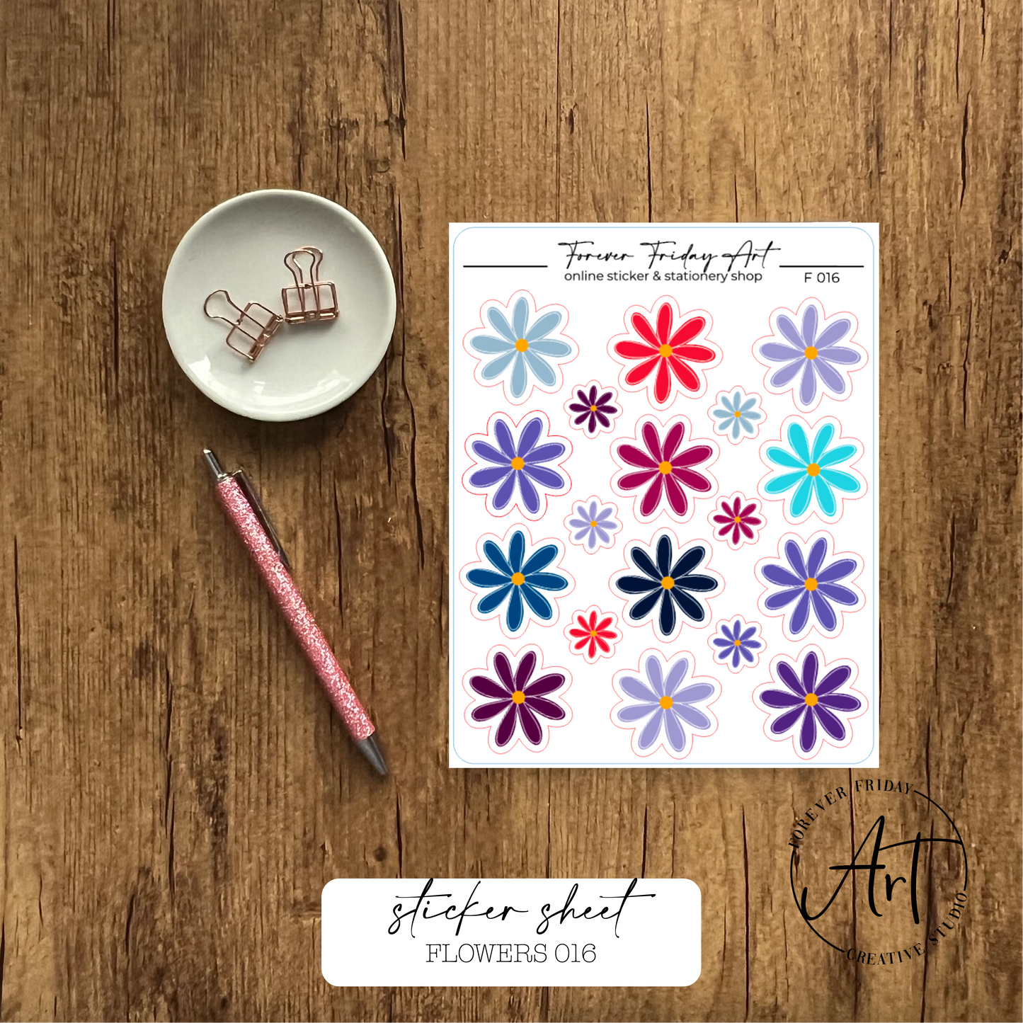 Flowers Sticker Sheet F013-F016