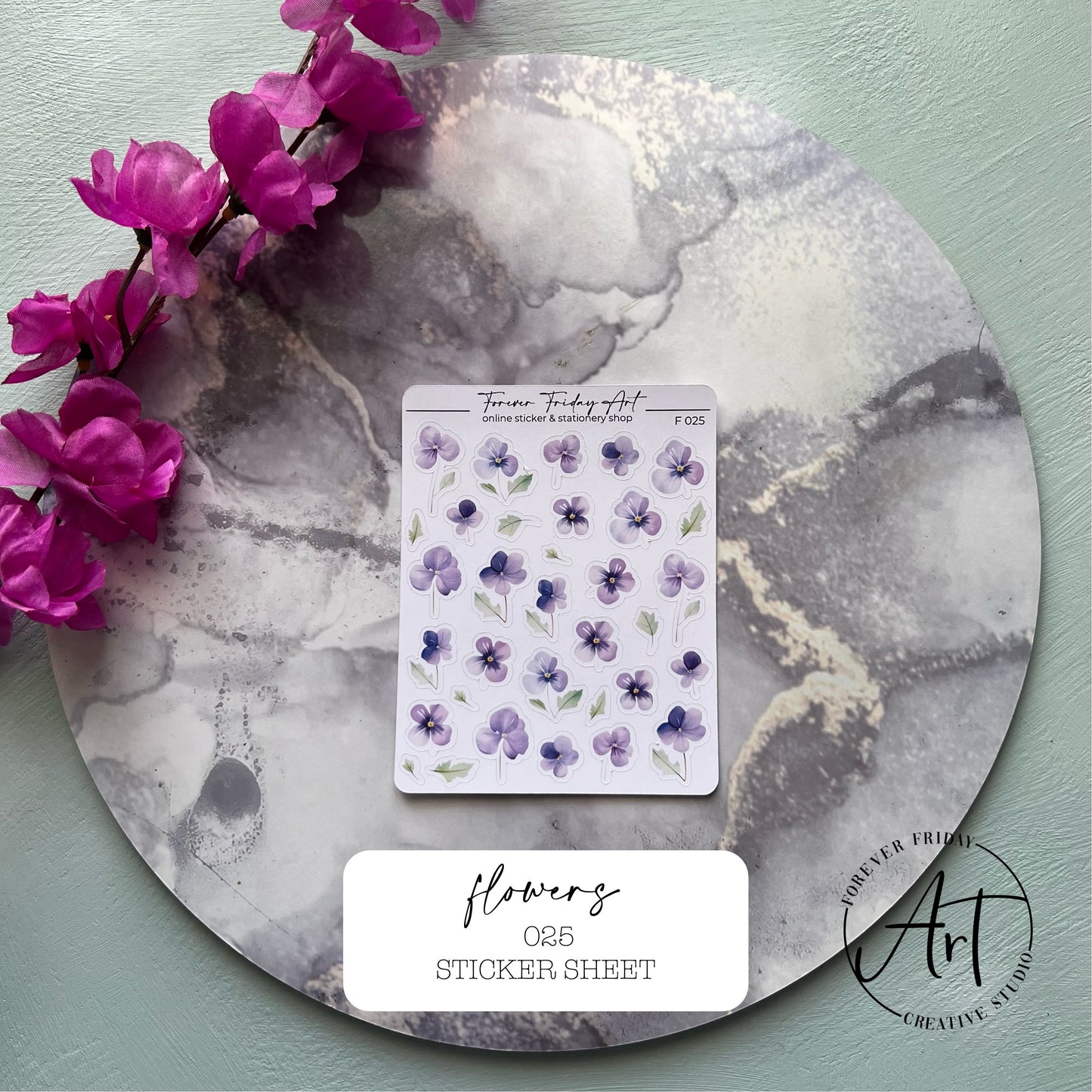 Flowers Sticker Sheet F025 - F028