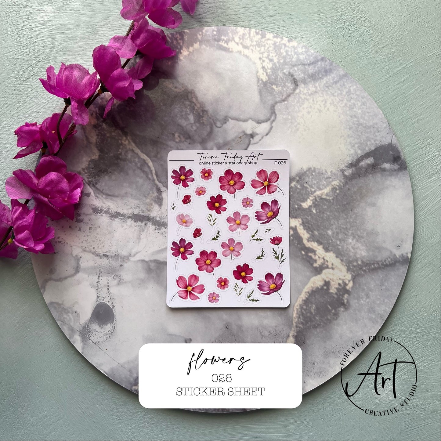 Flowers Sticker Sheet F025 - F028