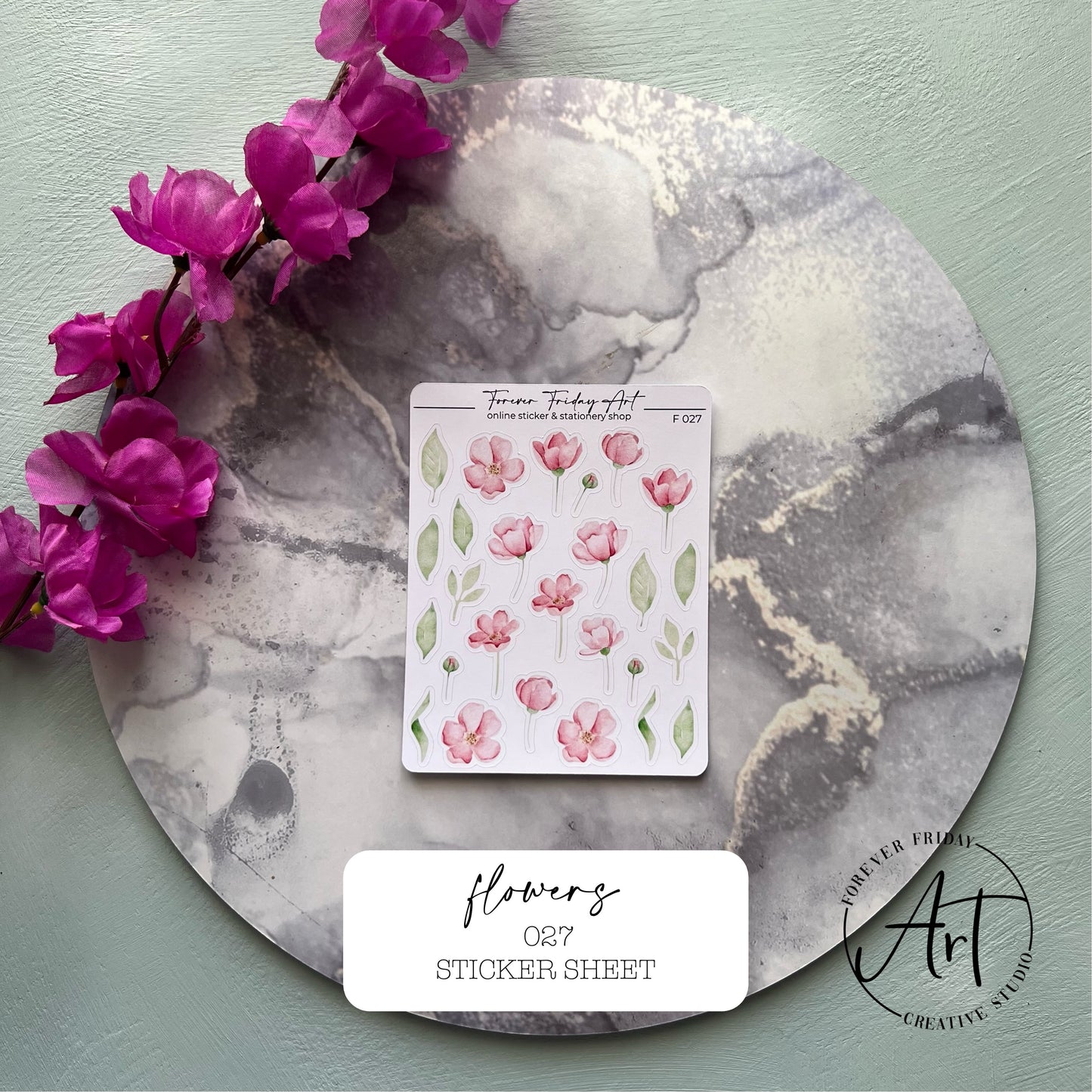 Flowers Sticker Sheet F025 - F028