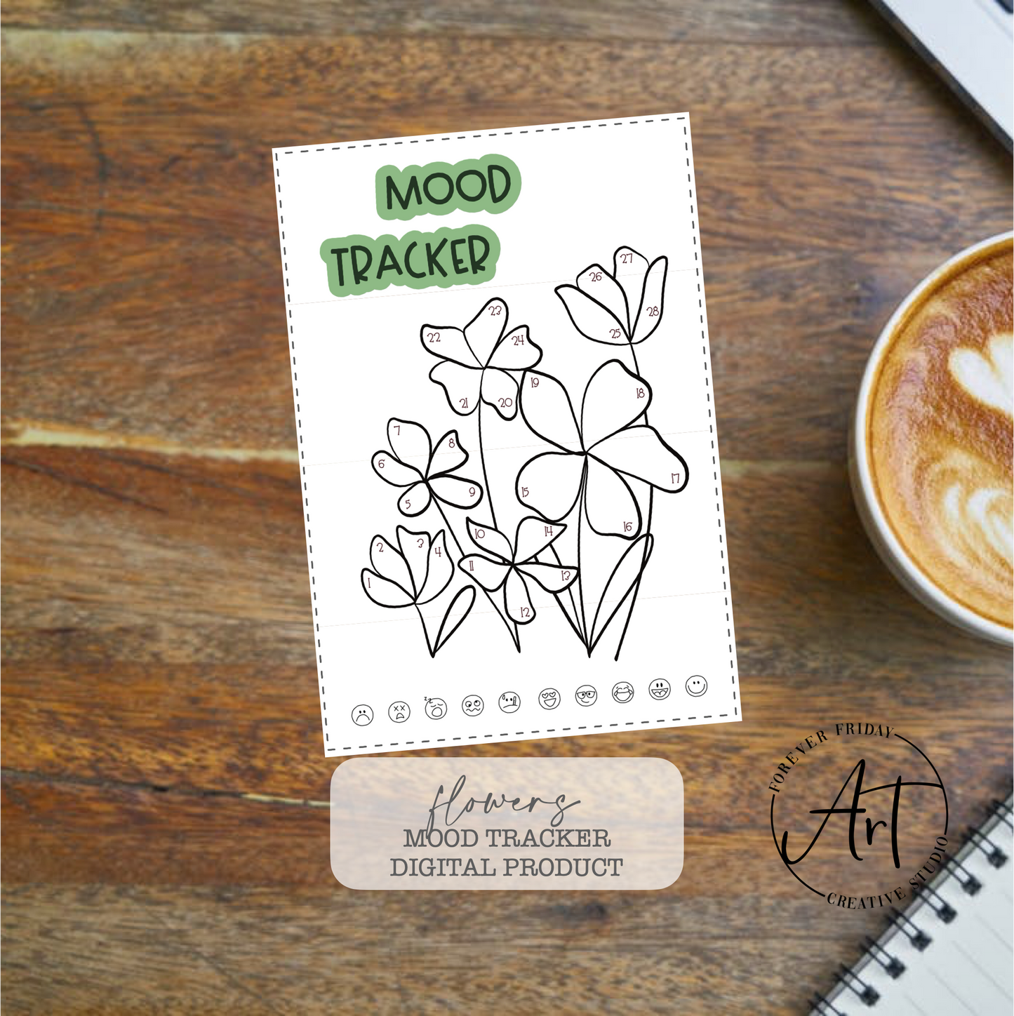 Flowers Mood Tracker_ Digital Download