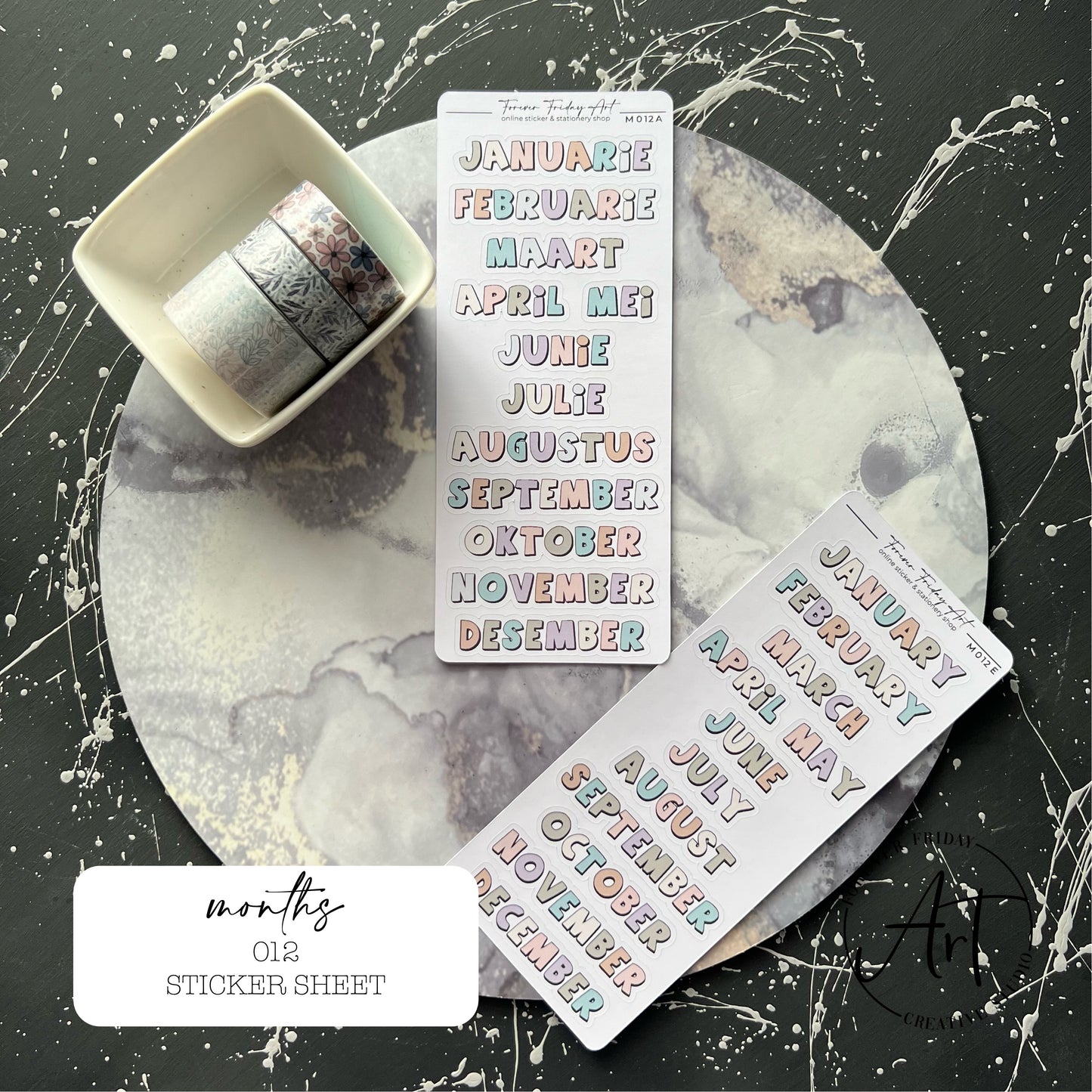 Months Sticker Sheets M010 - M012