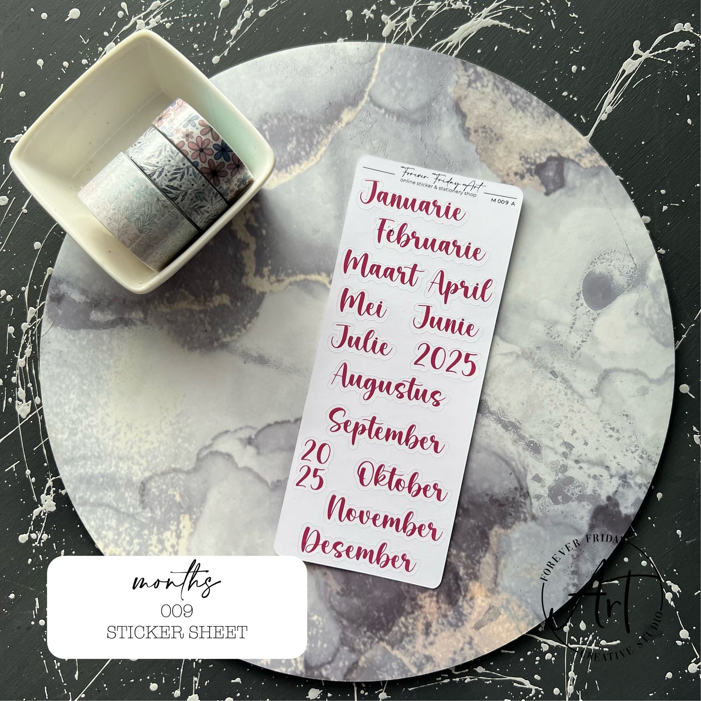 Months Sticker Sheets M001 - M009