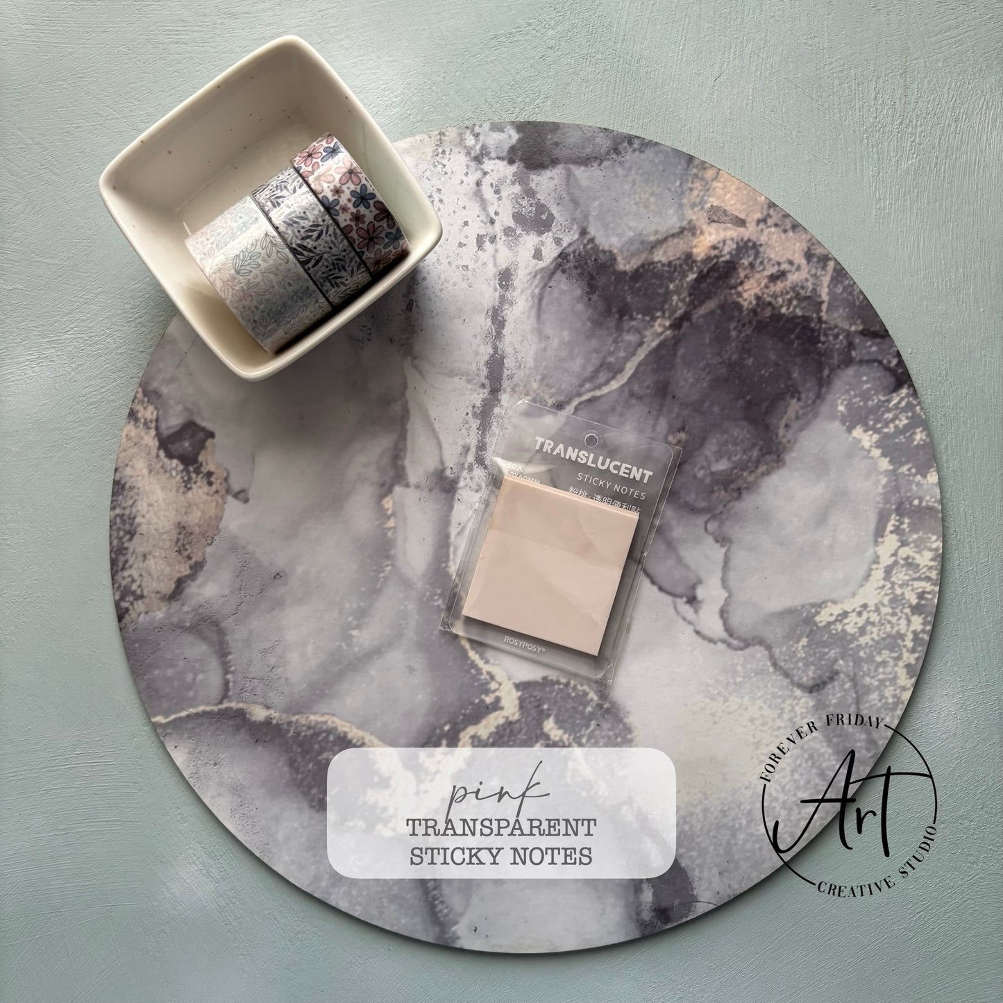 Pink Transparent Sticky Notes