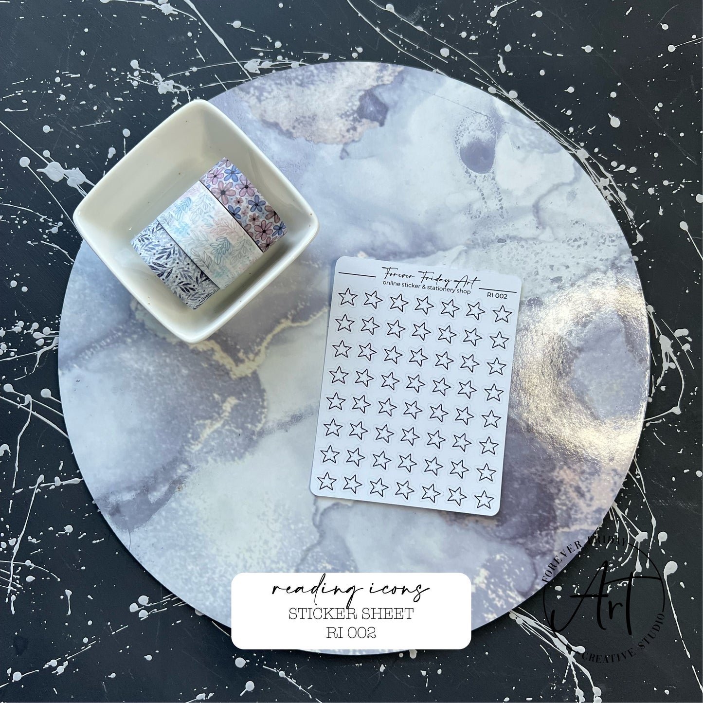 Reading Icons Sticker Sheet RS001 - RI004