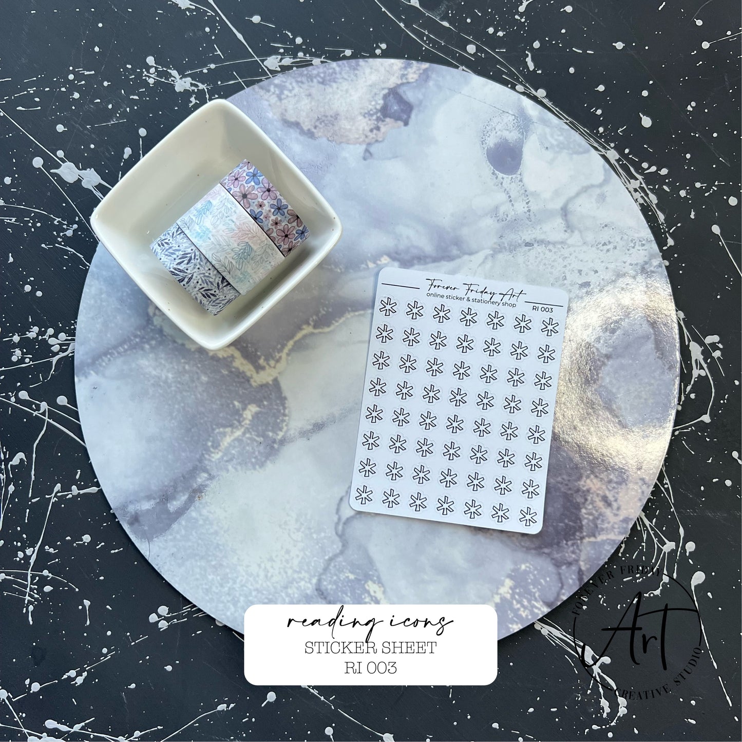Reading Icons Sticker Sheet RS001 - RI004