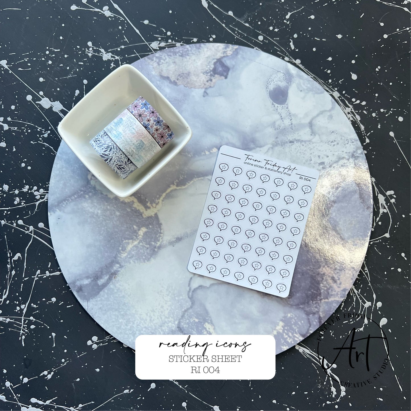 Reading Icons Sticker Sheet RS001 - RI004