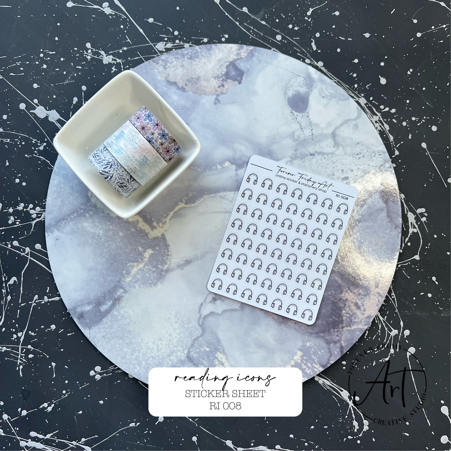 Reading Icons Sticker Sheet RS005 - RI008