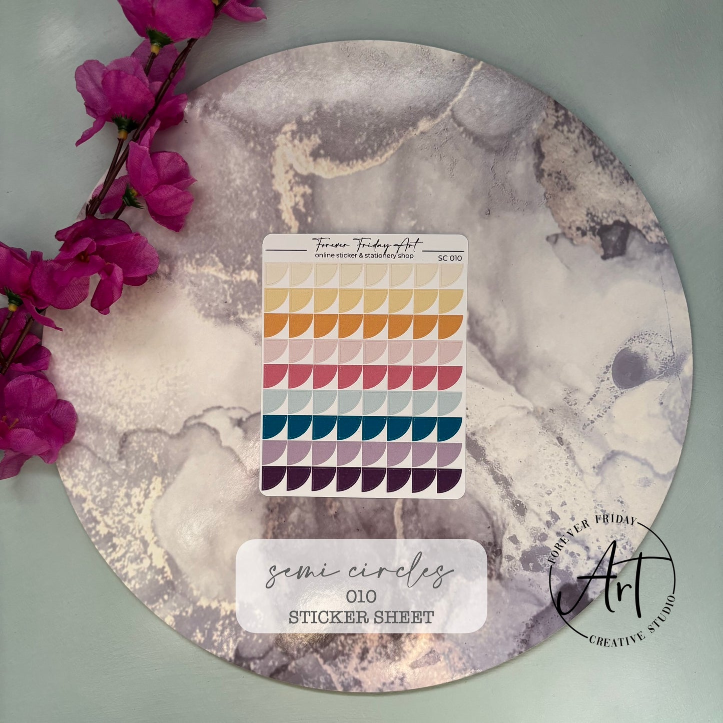 Semi Circles Sticker Sheet SC009- SC012
