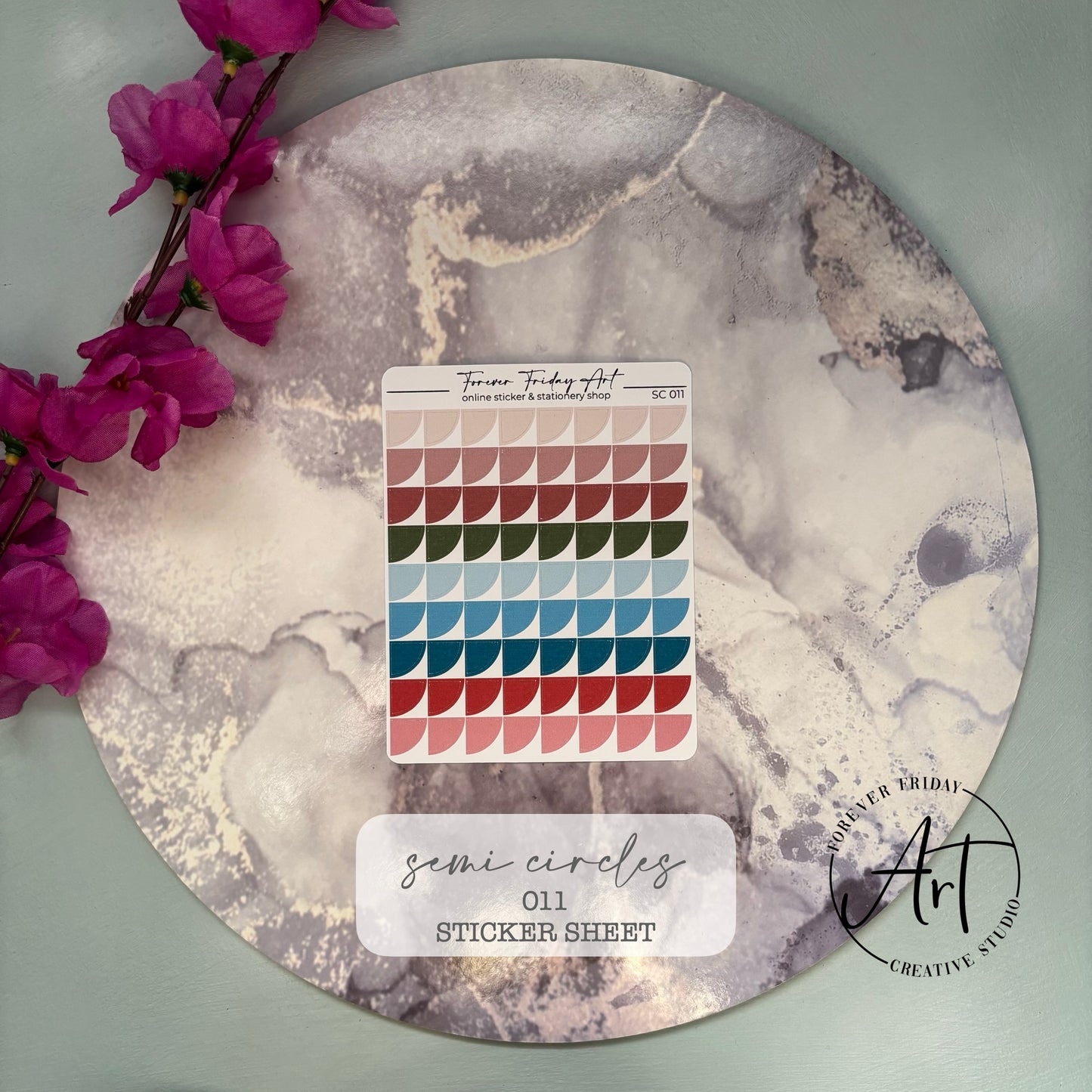Semi Circles Sticker Sheet SC009- SC012