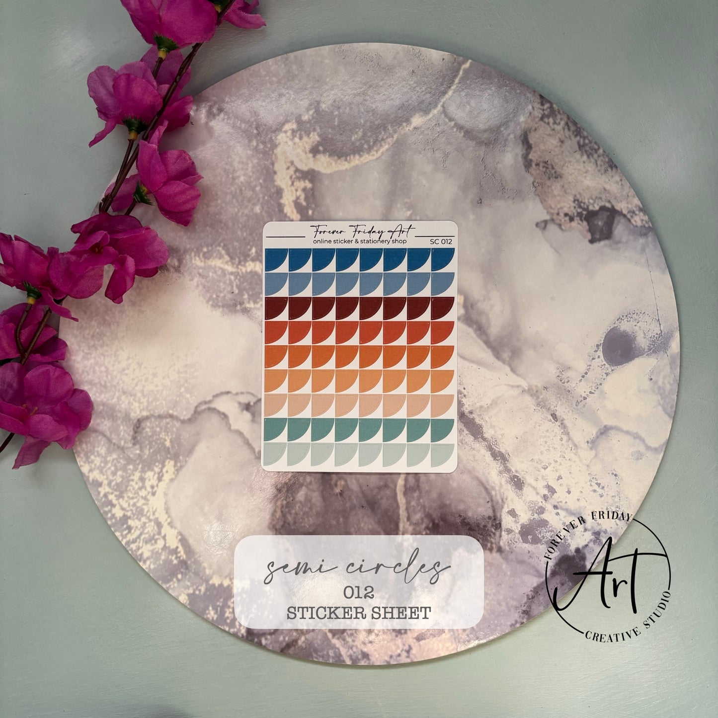 Semi Circles Sticker Sheet SC009- SC012