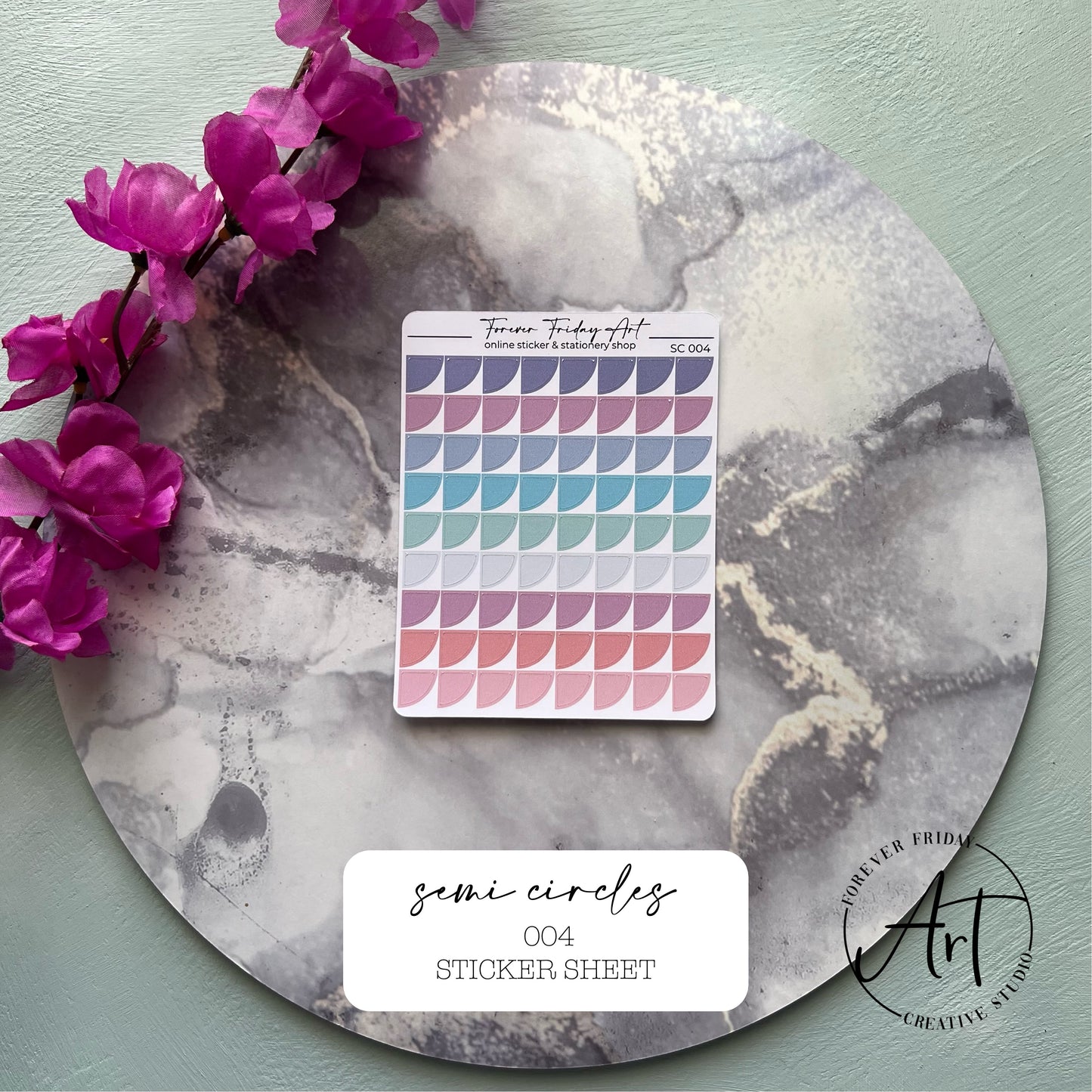 Semi Circles Sticker Sheet SC001- SC004