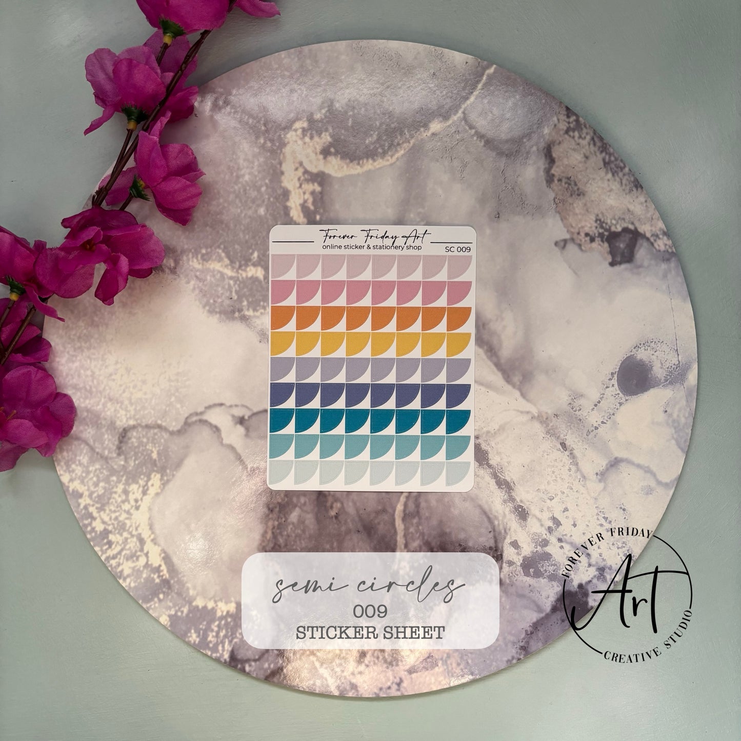 Semi Circles Sticker Sheet SC009- SC012
