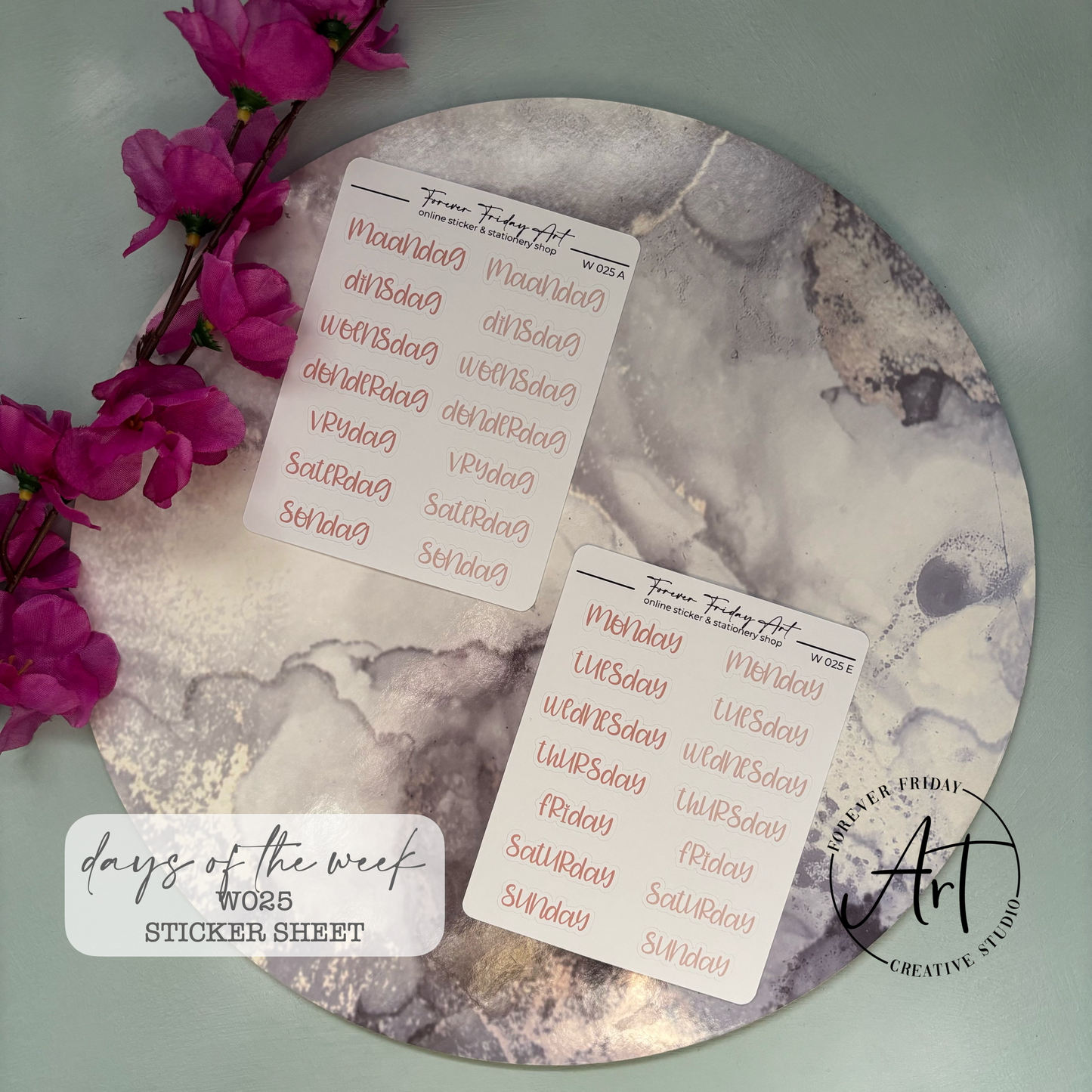 Days Sticker Sheets W025 - W028