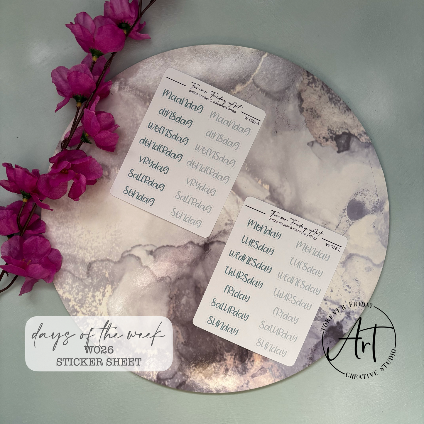 Days Sticker Sheets W025 - W028