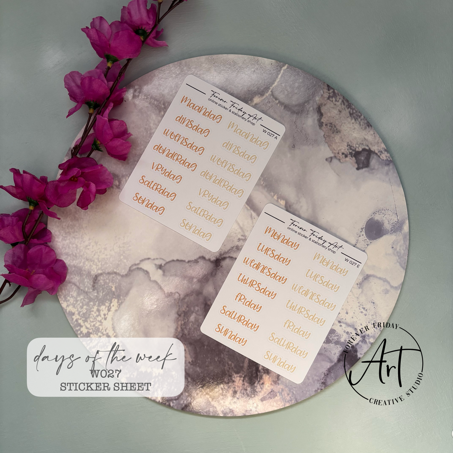 Days Sticker Sheets W025 - W028