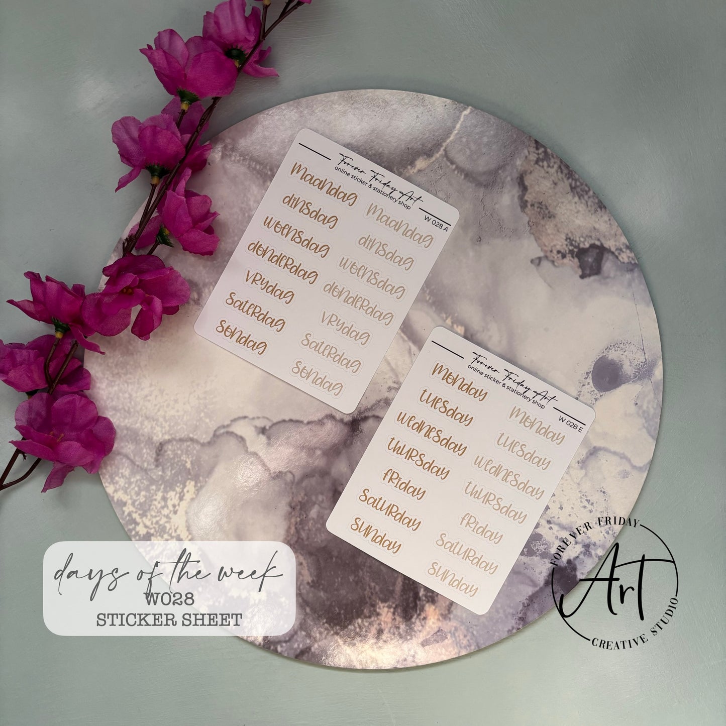 Days Sticker Sheets W025 - W028