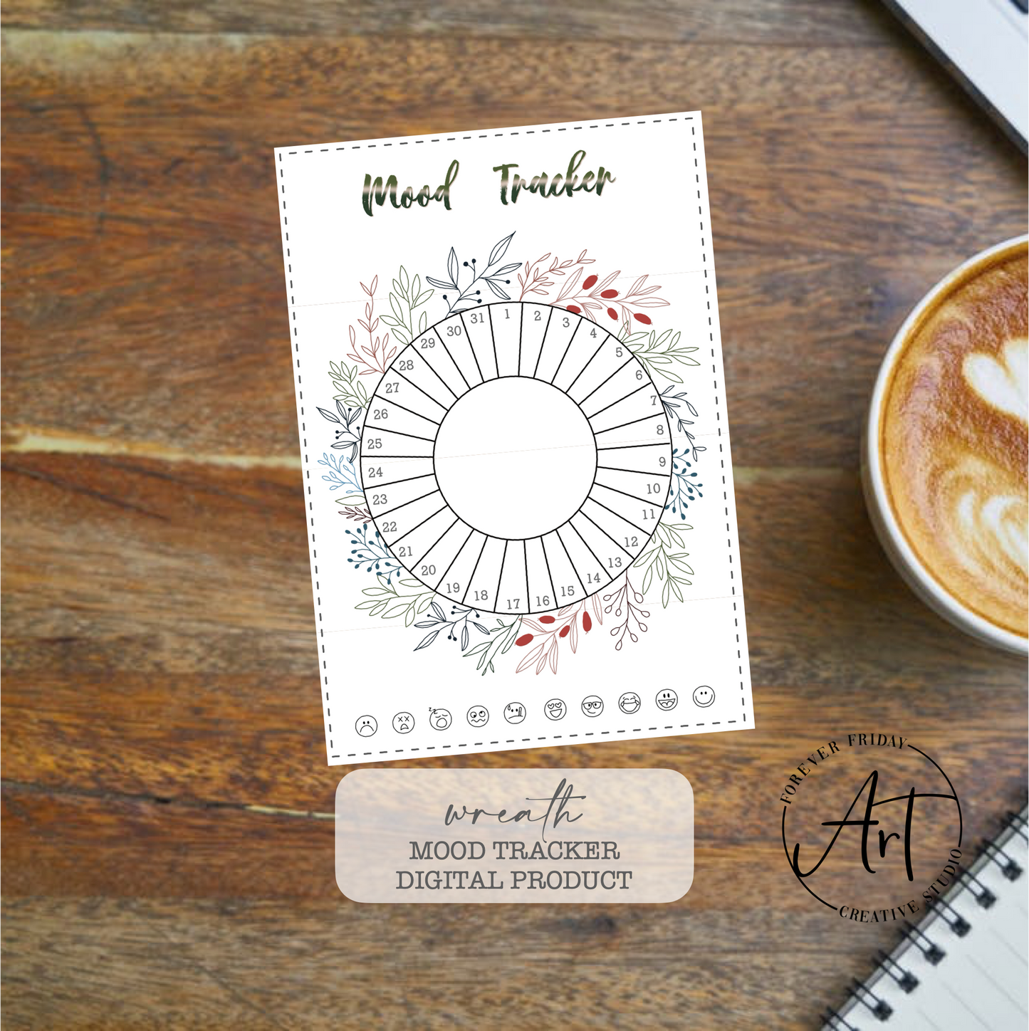 Wreath Mood Tracker_ Digital Download