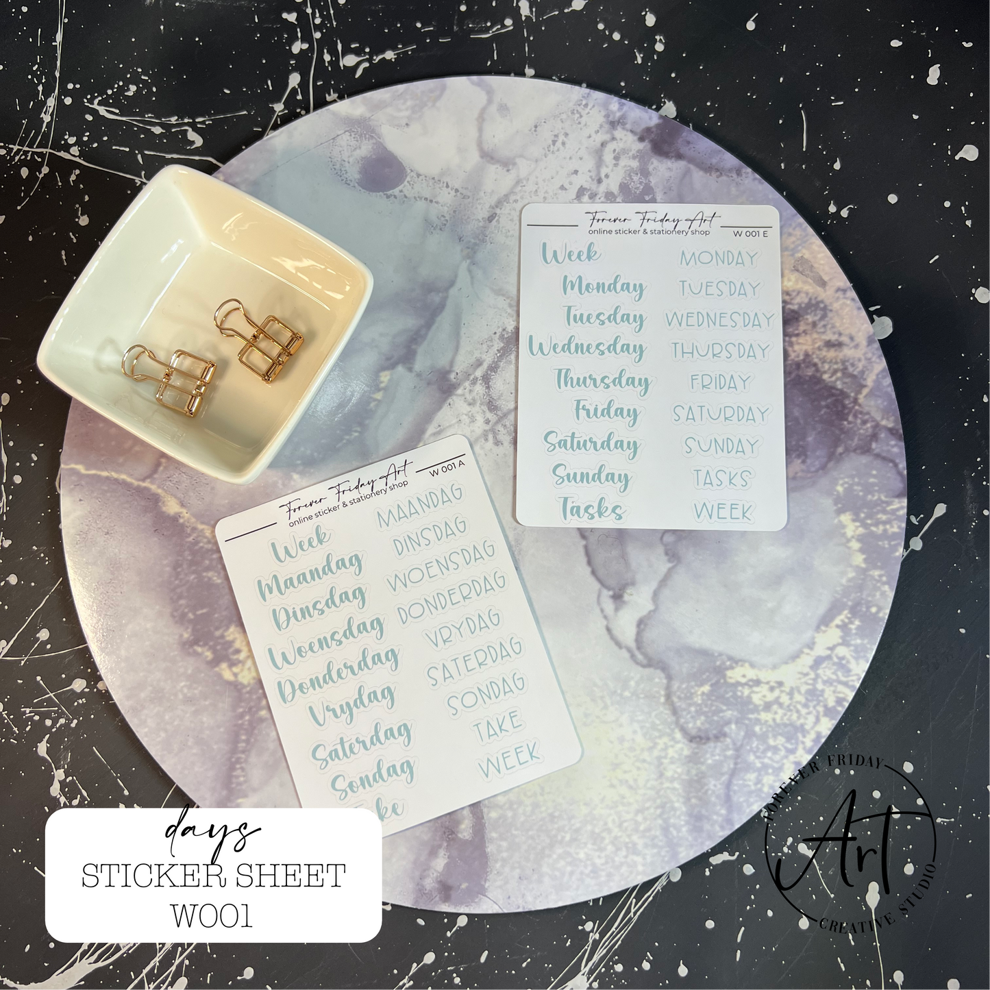 Days Sticker Sheets W001 - W004