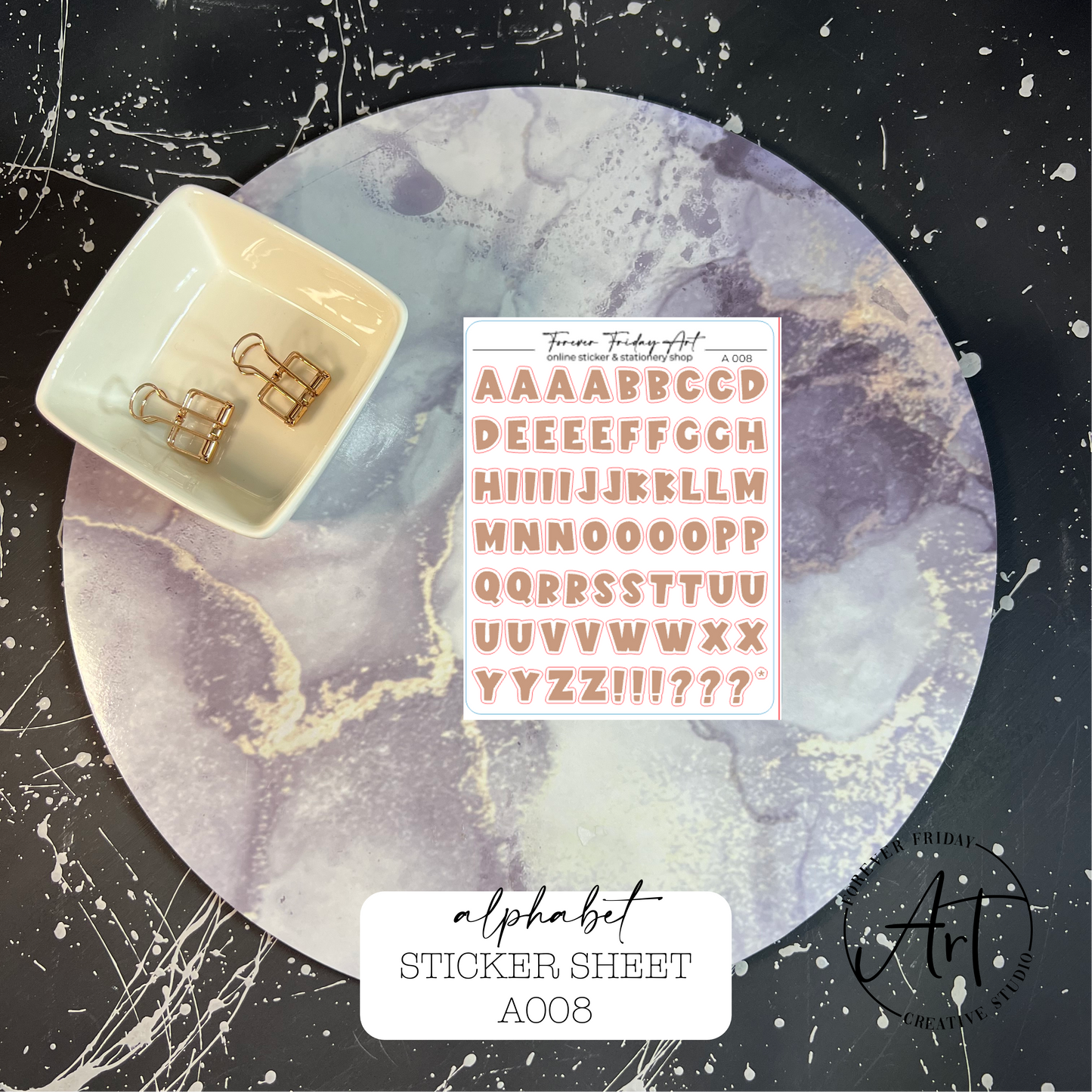 Alphabet Sticker Sheet A005-A008