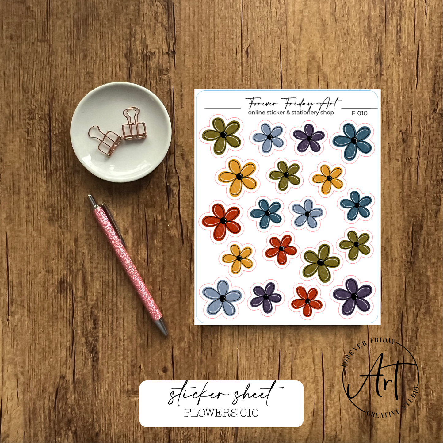 Flowers Sticker Sheet F009-F012