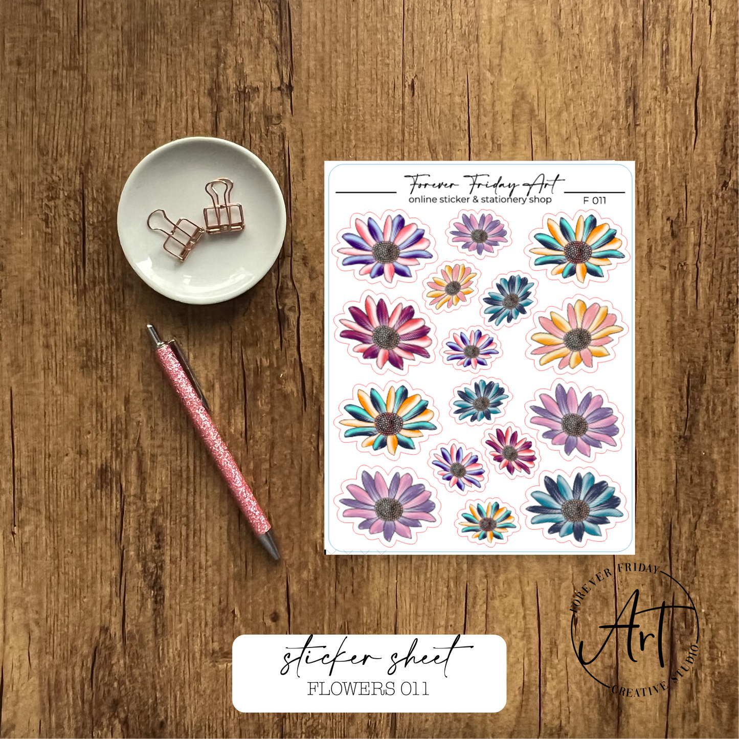 Flowers Sticker Sheet F009-F012