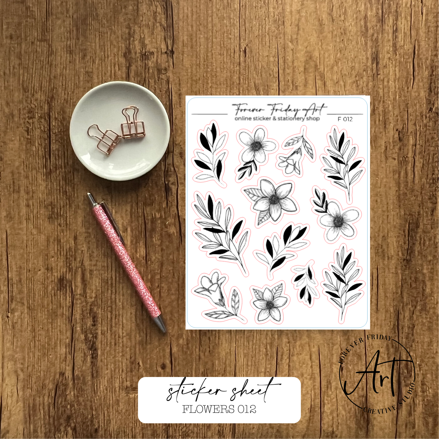 Flowers Sticker Sheet F009-F012
