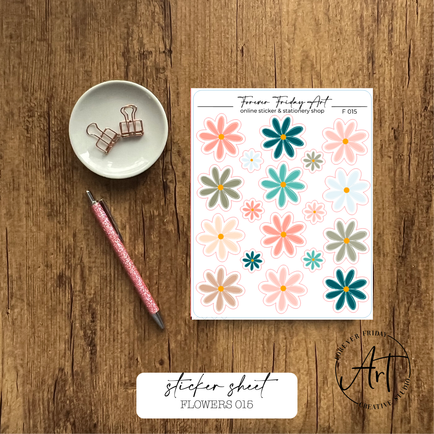Flowers Sticker Sheet F013-F016
