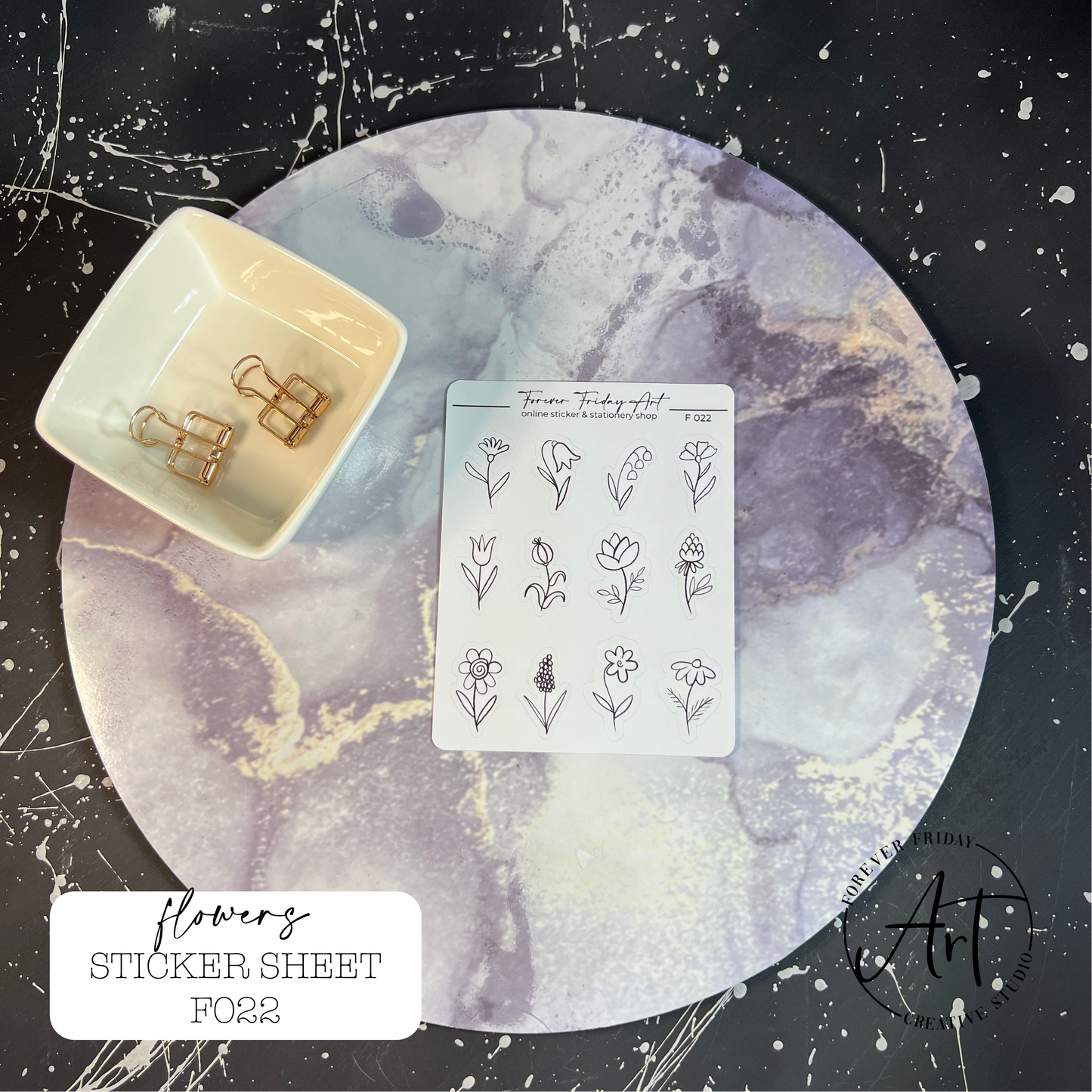 Flowers Sticker Sheet F021-F024