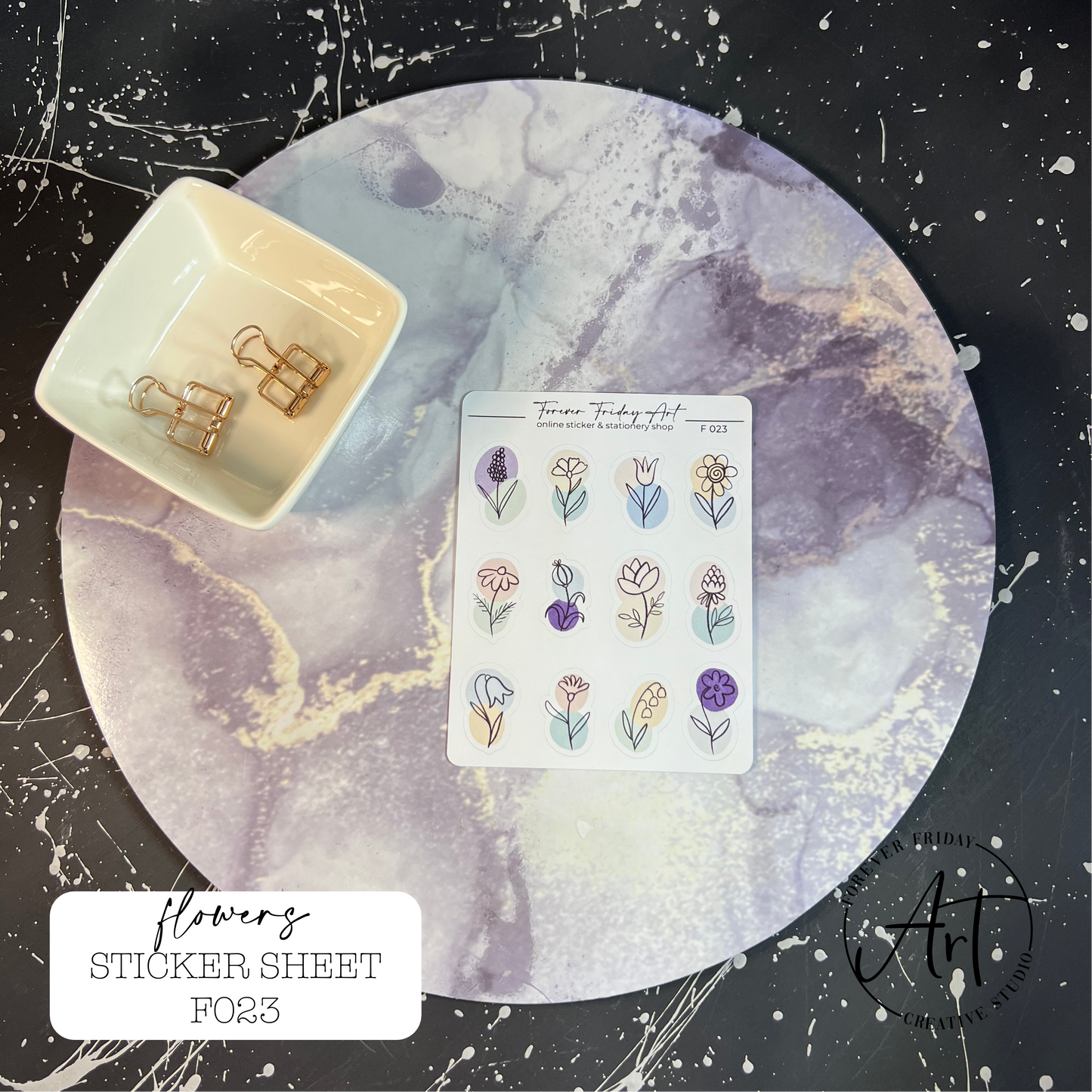 Flowers Sticker Sheet F021-F024