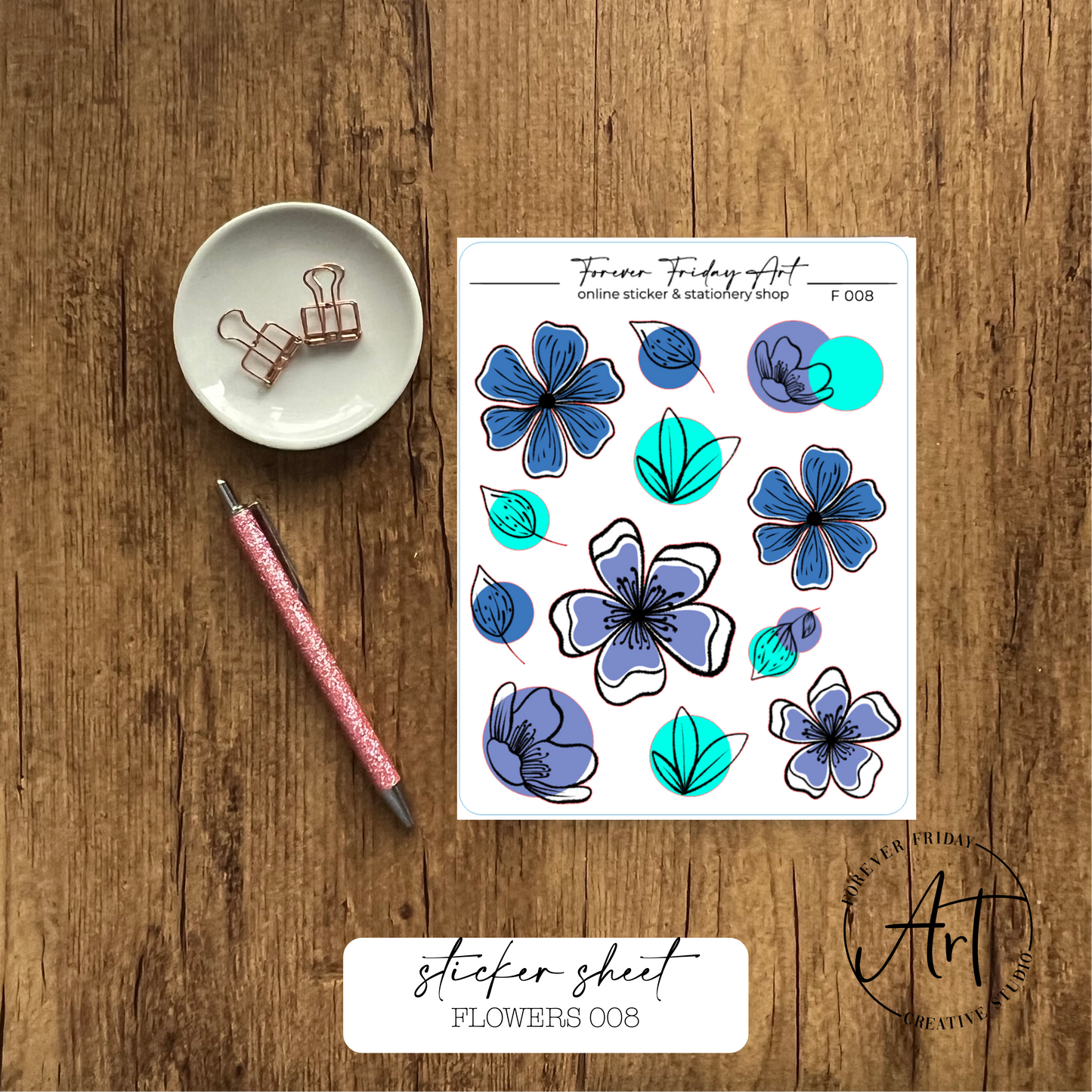Flowers Sticker Sheet F005-F008