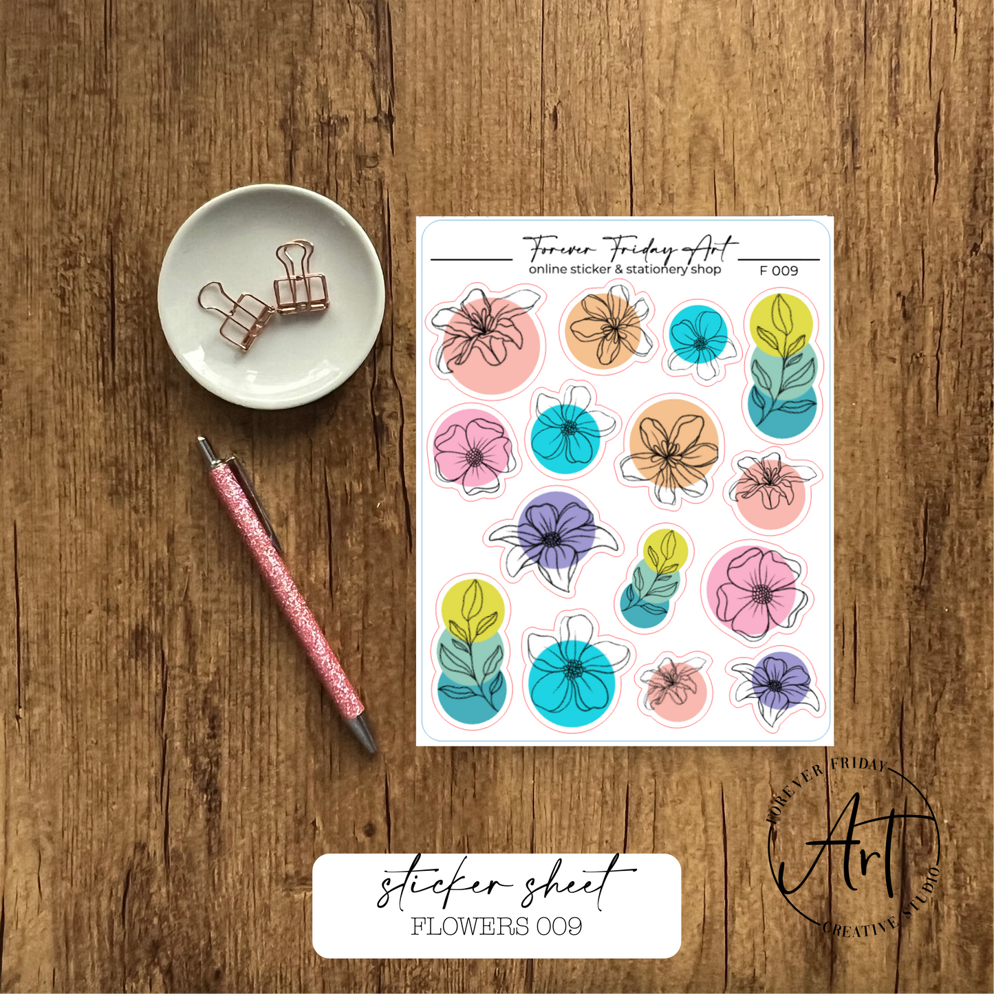 Flowers Sticker Sheet F009-F012