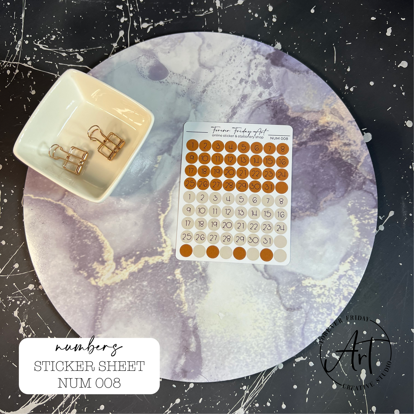 Numbers Sticker Sheet NUM005-NUM008