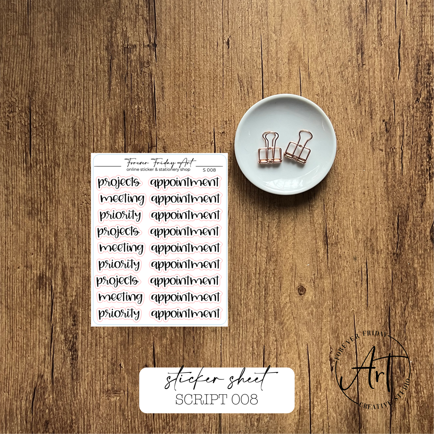 Script Sticker Sheet S005 - S008