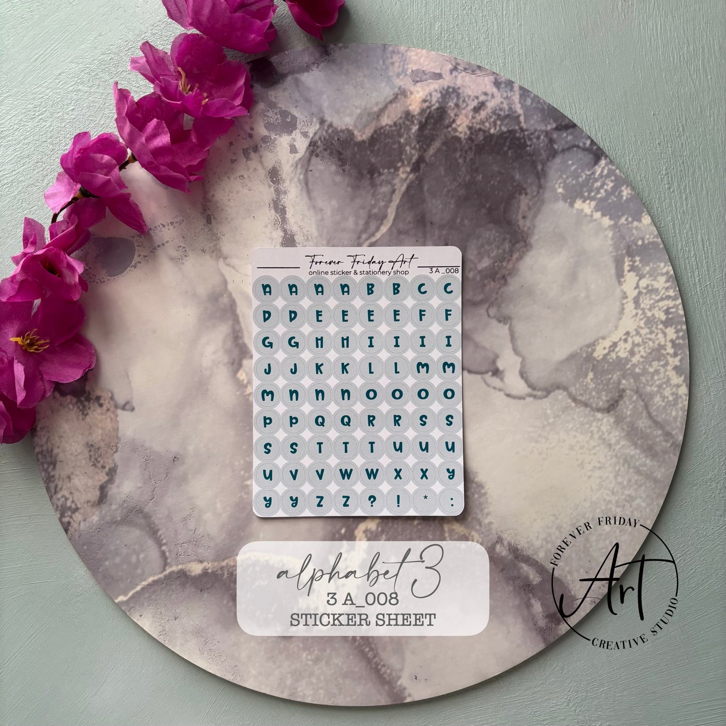 Alphabet 3 Sticker Sheet A005-A008
