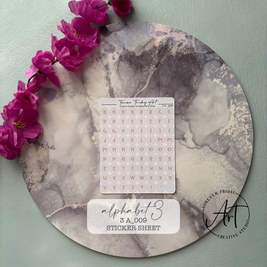 Alphabet 3 Sticker Sheet A009-A012