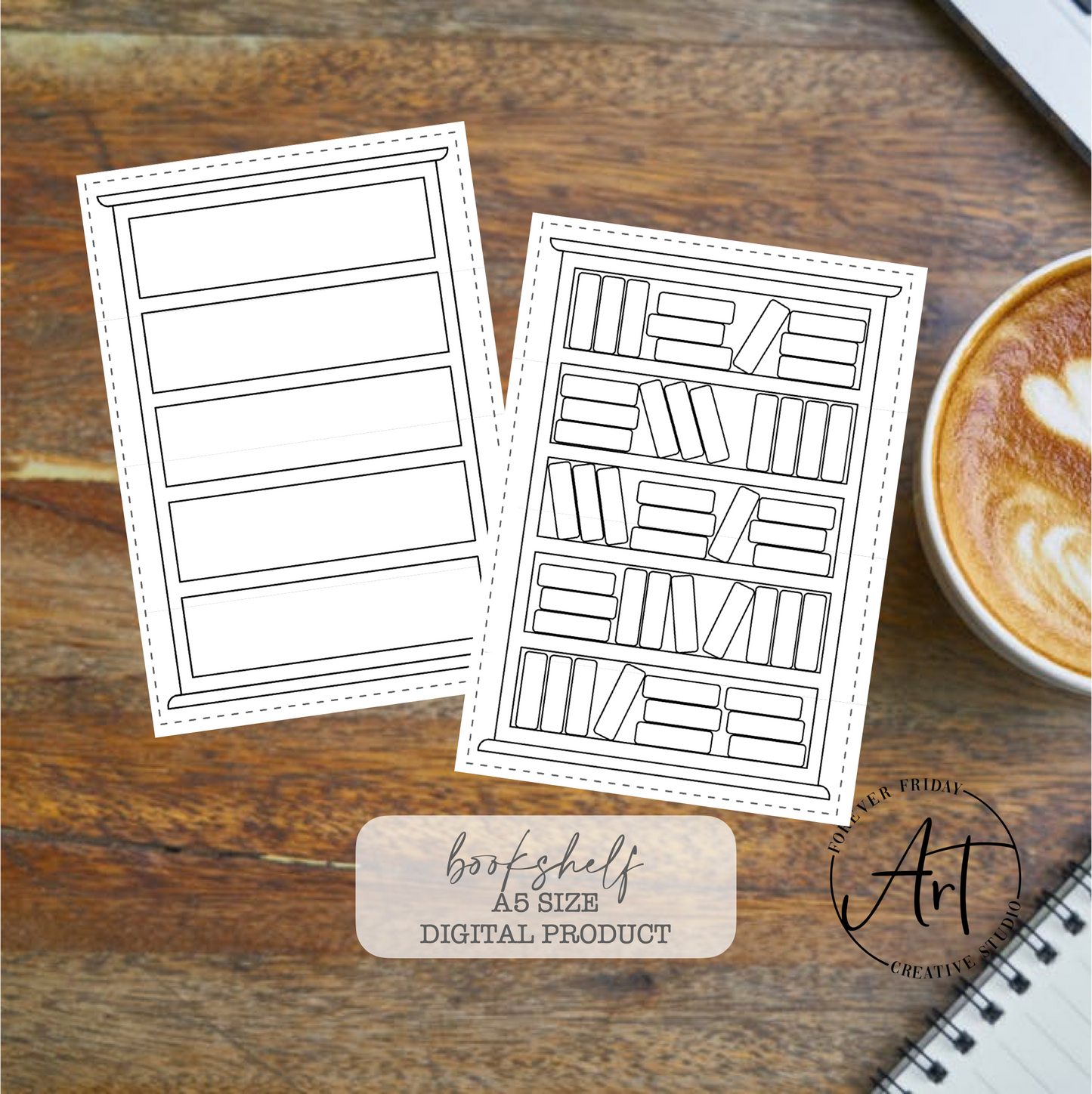 A5 Bookshelf _ Digital Download