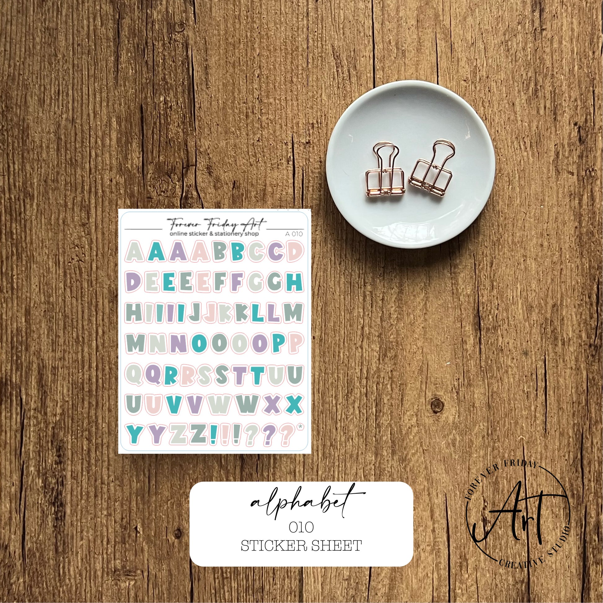 Alphabet Sticker Sheet A009-A012 – Forever Friday Art