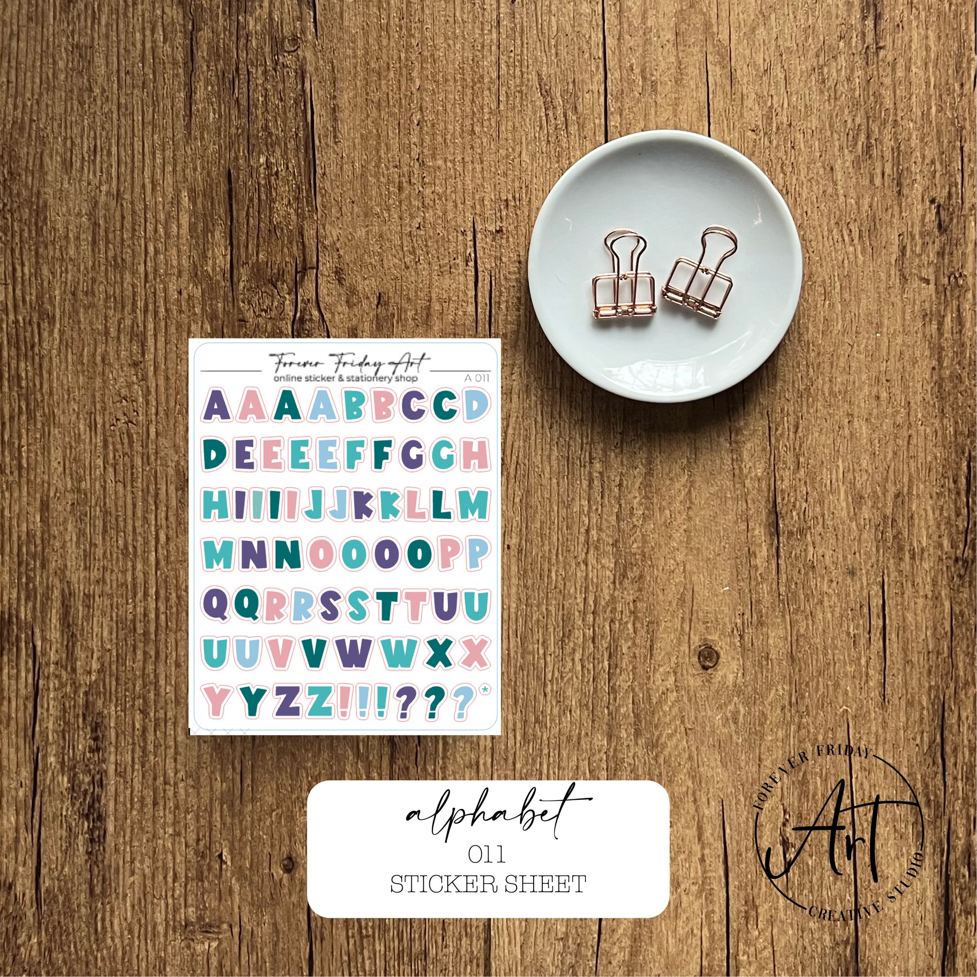 Alphabet Sticker Sheet A009-A012 – Forever Friday Art