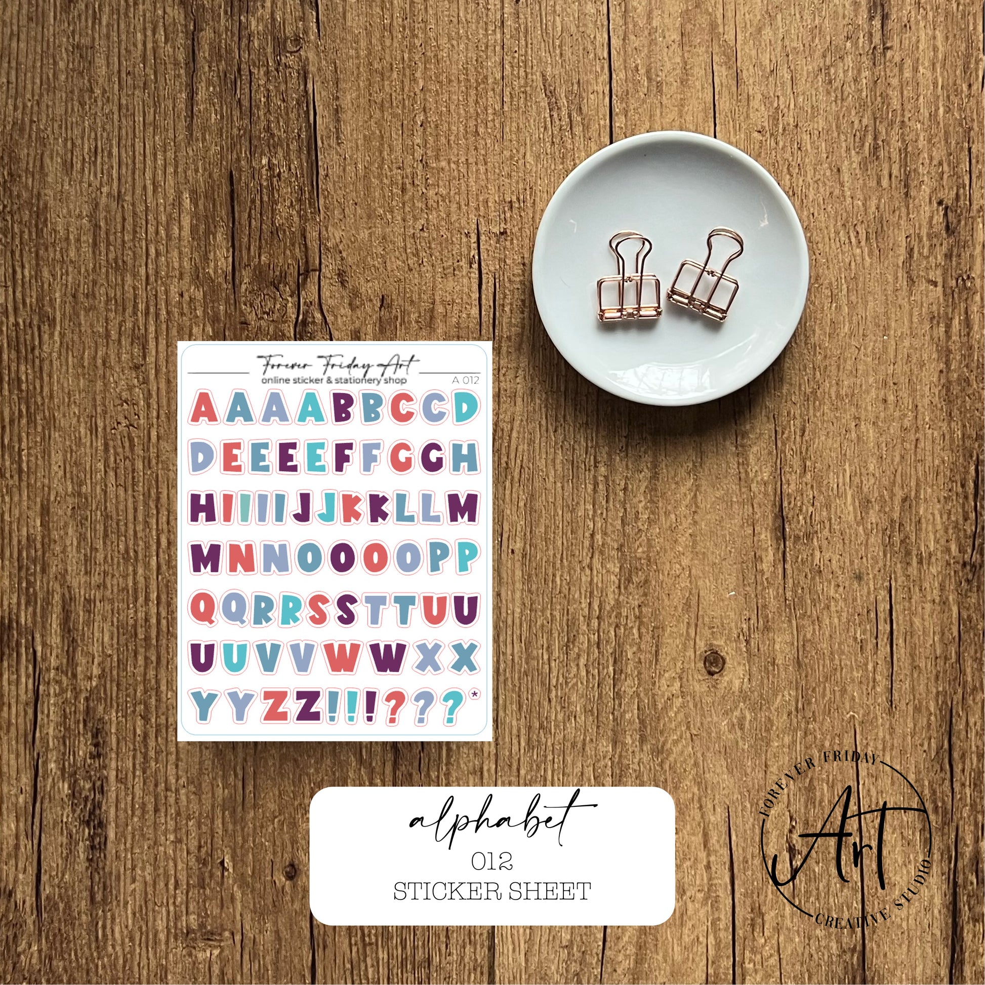 Alphabet Sticker Sheet A009-A012 – Forever Friday Art