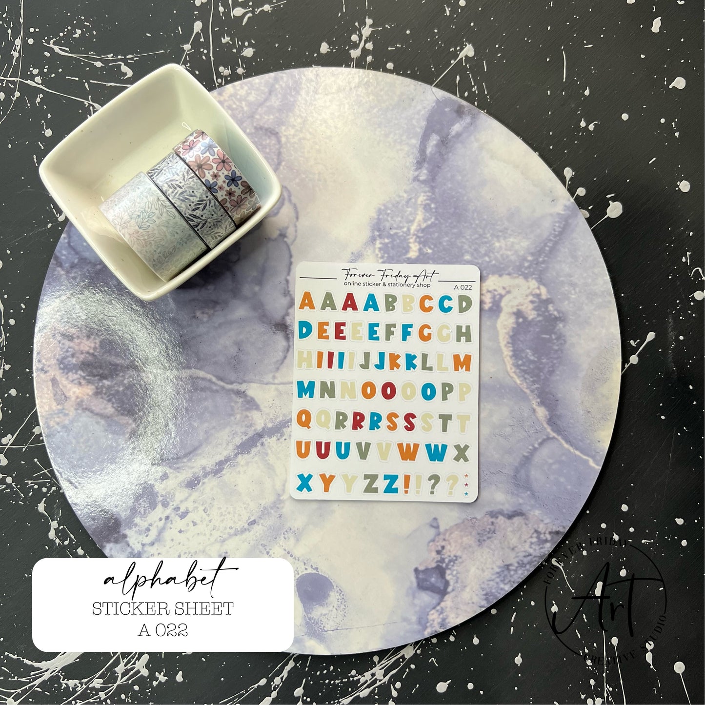 Alphabet Sticker Sheet A021 - A024