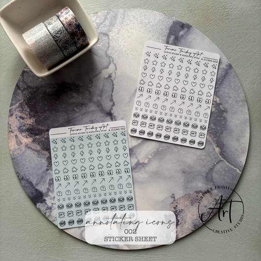 Annotating Icons Sticker Sheet - AI 001 - AI 002