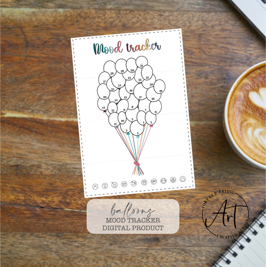 Balloons Mood Tracker_ Digital Download