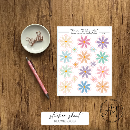 Flowers Sticker Sheet F013-F016